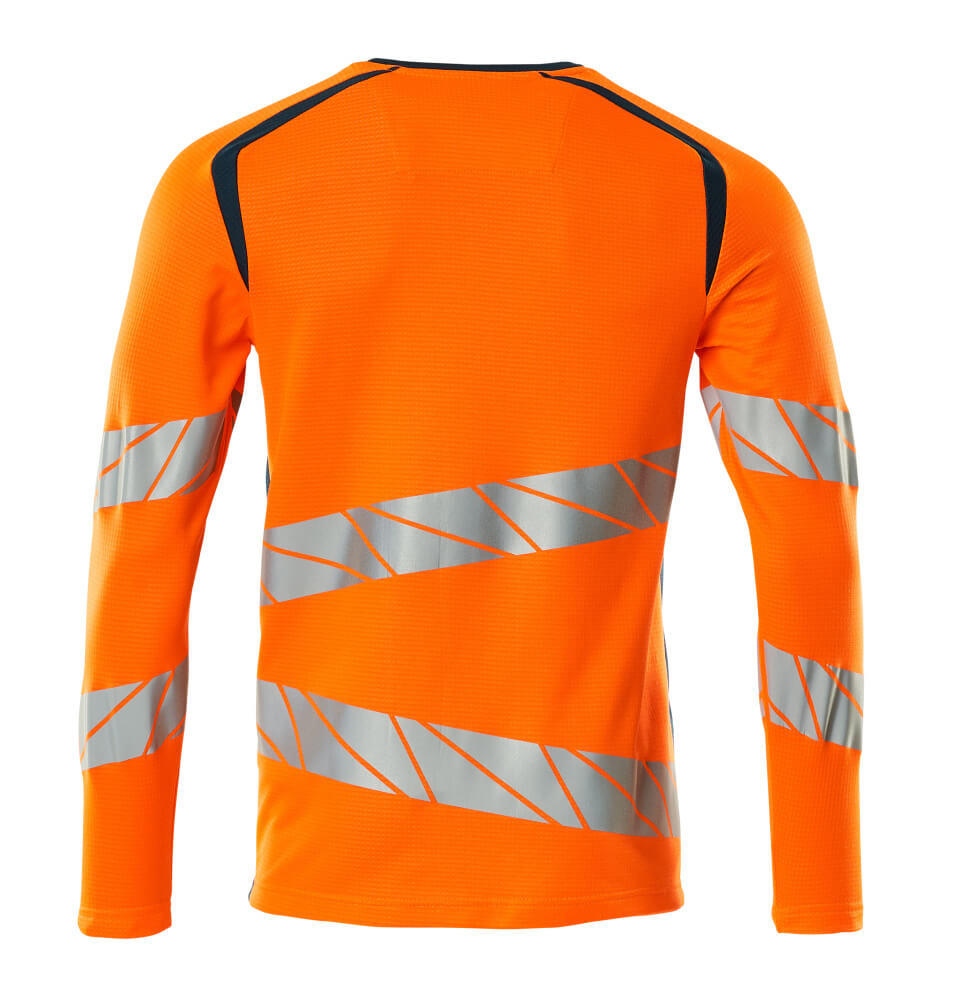 Mascot ACCELERATE SAFE  T-shirt, long-sleeved 19081 hi-vis orange/dark petroleum