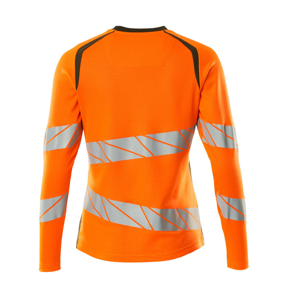 Mascot ACCELERATE SAFE  T-shirt, long-sleeved 19091 hi-vis orange/moss green