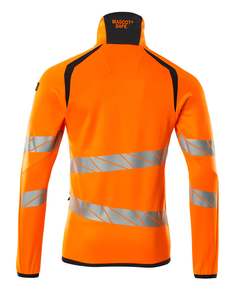 Mascot ACCELERATE SAFE  Fleece Jumper with zipper 19103 hi-vis orange/dark navy