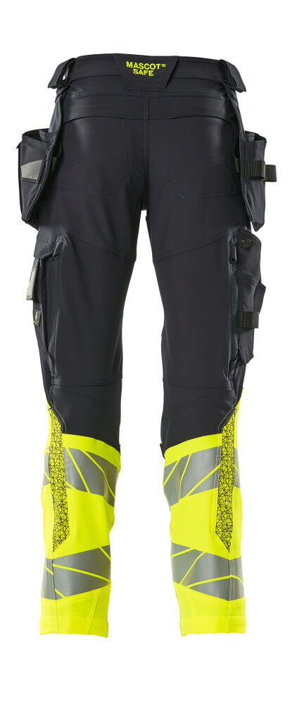 Mascot ACCELERATE SAFE  Trousers with holster pockets 19131 dark navy/hi-vis yellow