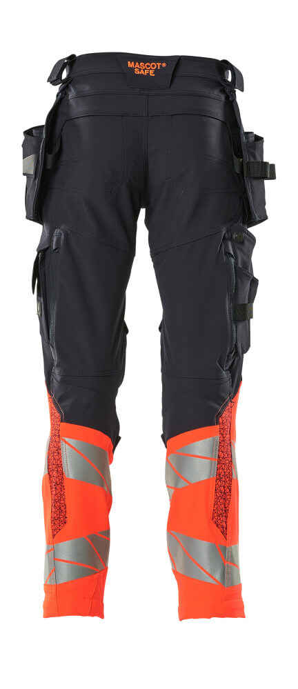 Mascot ACCELERATE SAFE  Trousers with holster pockets 19131 dark navy/hi-vis red