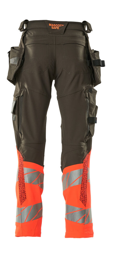 Mascot ACCELERATE SAFE  Trousers with holster pockets 19131 dark anthracite/hi-vis red