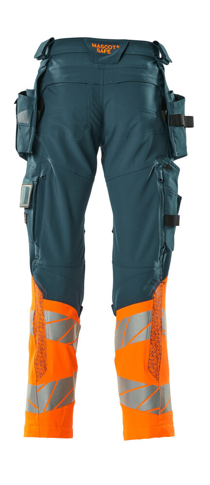 Mascot ACCELERATE SAFE  Trousers with holster pockets 19131 dark petroleum/hi-vis orange