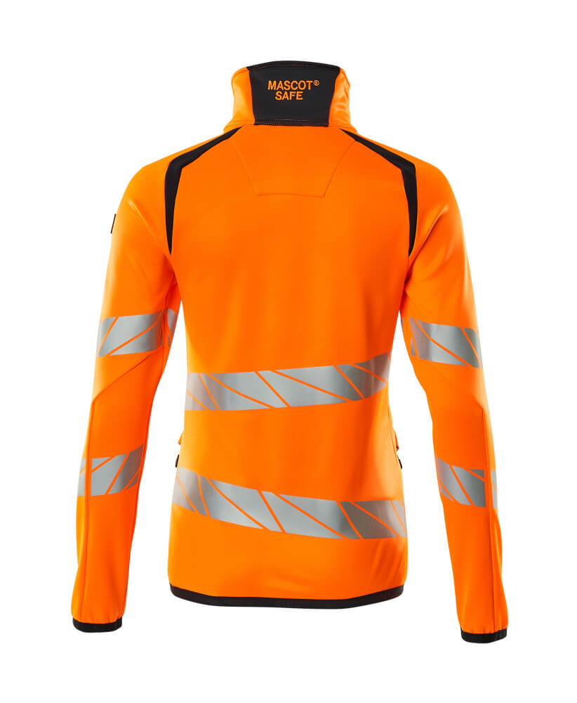 Mascot ACCELERATE SAFE  Fleece Jumper with zipper 19153 hi-vis orange/dark navy