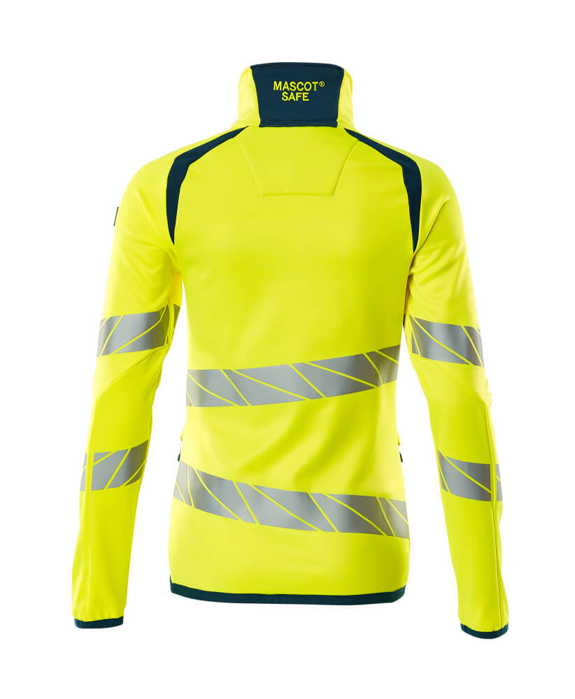 Mascot ACCELERATE SAFE  Fleece Jumper with zipper 19153 hi-vis yellow/dark petroleum