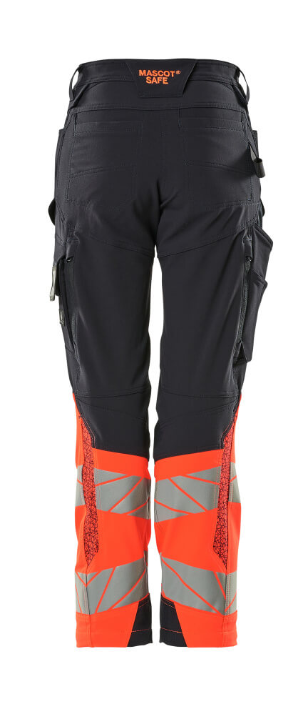 Mascot ACCELERATE SAFE  Trousers with kneepad pockets 19178 dark navy/hi-vis red
