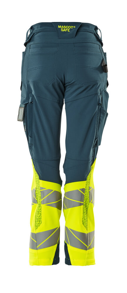 Mascot ACCELERATE SAFE  Trousers with kneepad pockets 19178 dark petroleum/hi-vis yellow