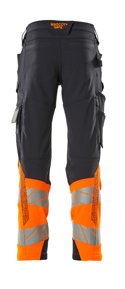 Mascot ACCELERATE SAFE  Trousers with kneepad pockets 19179 dark navy/hi-vis orange