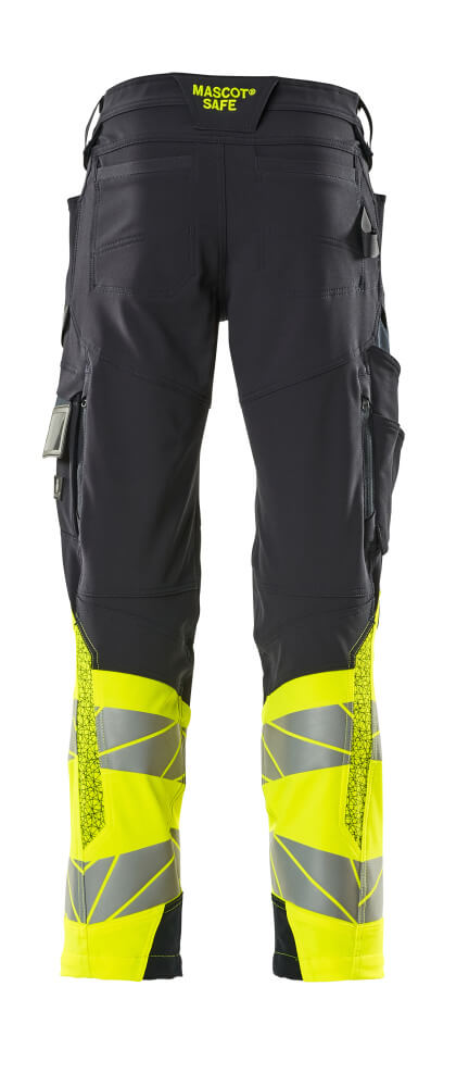 Mascot ACCELERATE SAFE  Trousers with kneepad pockets 19179 dark navy/hi-vis yellow