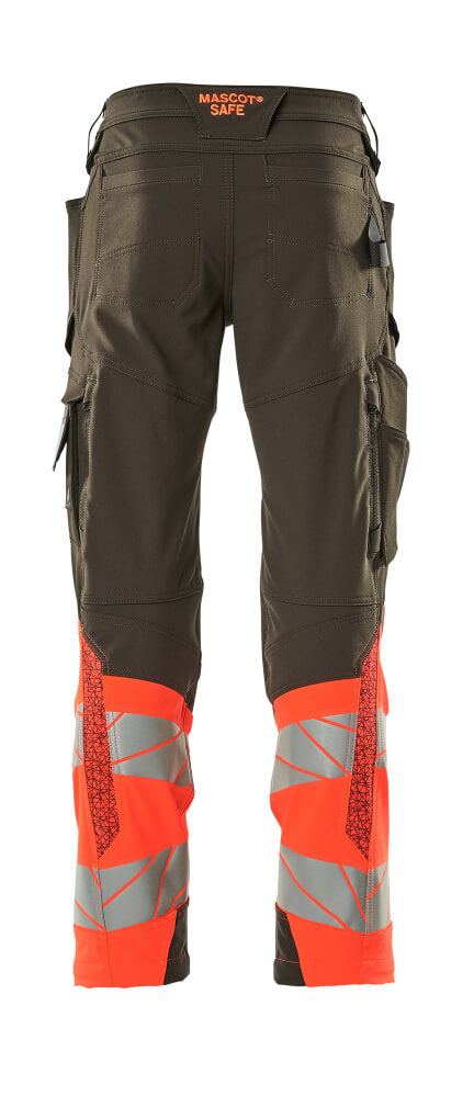 Mascot ACCELERATE SAFE  Trousers with kneepad pockets 19179 dark anthracite/hi-vis red