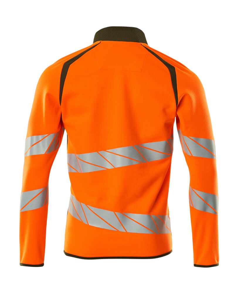 Mascot ACCELERATE SAFE  Sweatshirt with zipper 19184 hi-vis orange/moss green