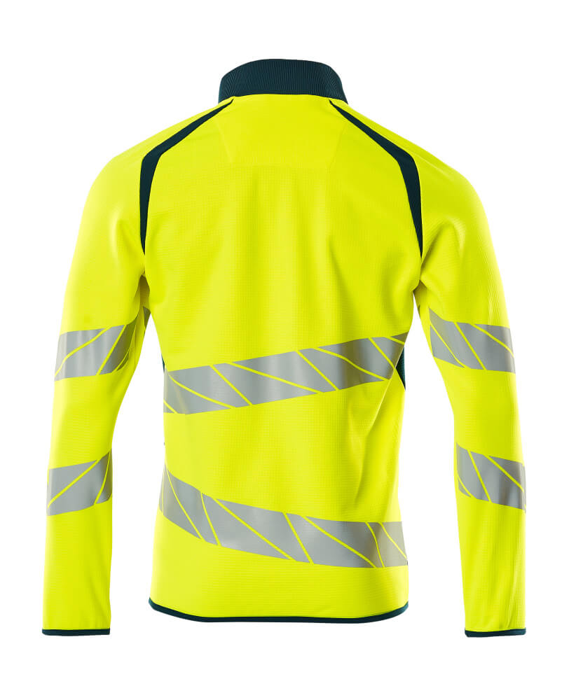 Mascot ACCELERATE SAFE  Sweatshirt with zipper 19184 hi-vis yellow/dark petroleum