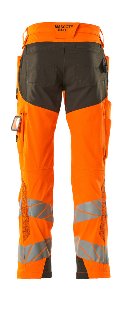 Mascot ACCELERATE SAFE  Trousers with kneepad pockets 19279 hi-vis orange/dark anthracite