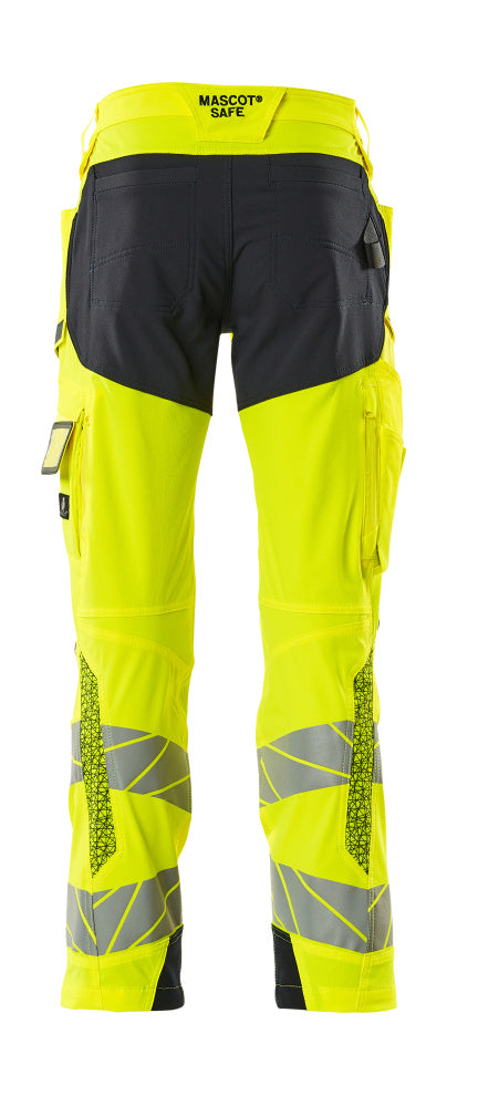 Mascot ACCELERATE SAFE  Trousers with kneepad pockets 19279 hi-vis yellow/dark navy