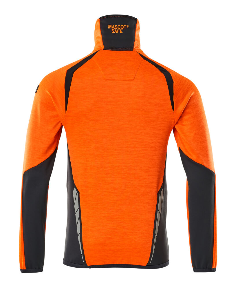 Mascot ACCELERATE SAFE  Fleece Jumper with half zip 19303 hi-vis orange/dark navy