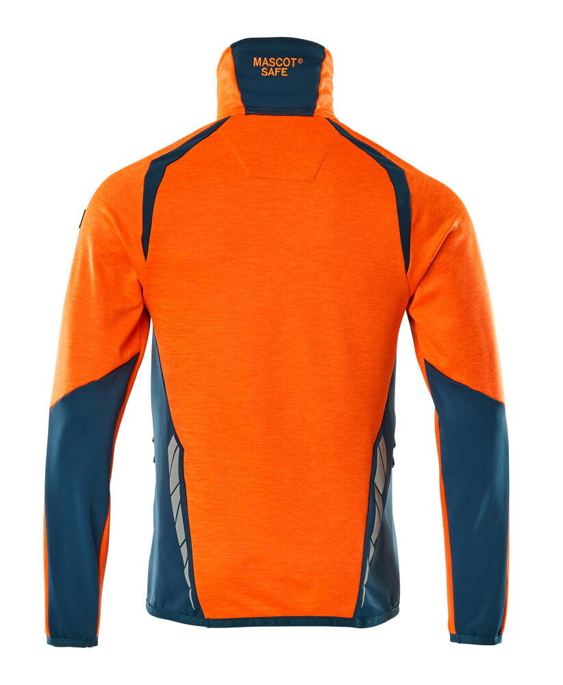 Mascot ACCELERATE SAFE  Fleece Jumper with half zip 19303 hi-vis orange/dark petroleum