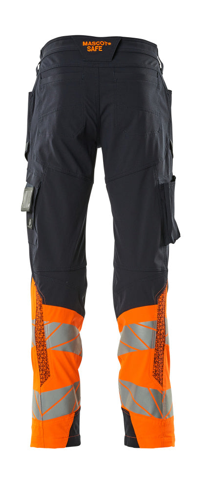 Mascot ACCELERATE SAFE  Trousers with thigh pockets 19379 dark navy/hi-vis orange
