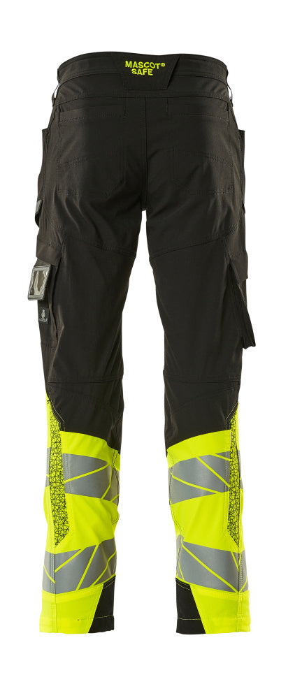 Mascot ACCELERATE SAFE  Trousers with thigh pockets 19379 black/hi-vis yellow