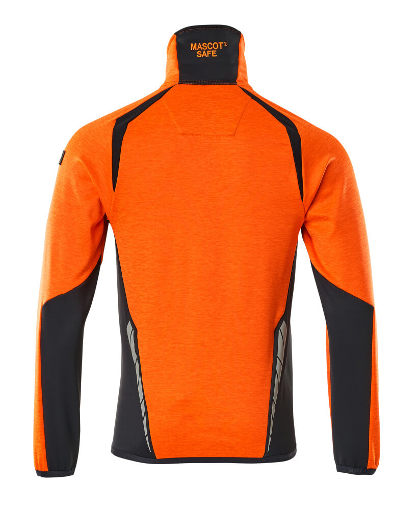 Mascot ACCELERATE SAFE  Fleece Jumper with zipper 19403 hi-vis orange/dark navy