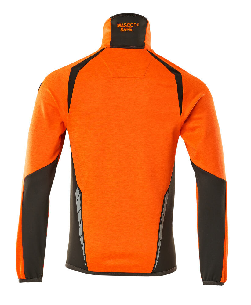 Mascot ACCELERATE SAFE  Fleece Jumper with zipper 19403 hi-vis orange/dark anthracite