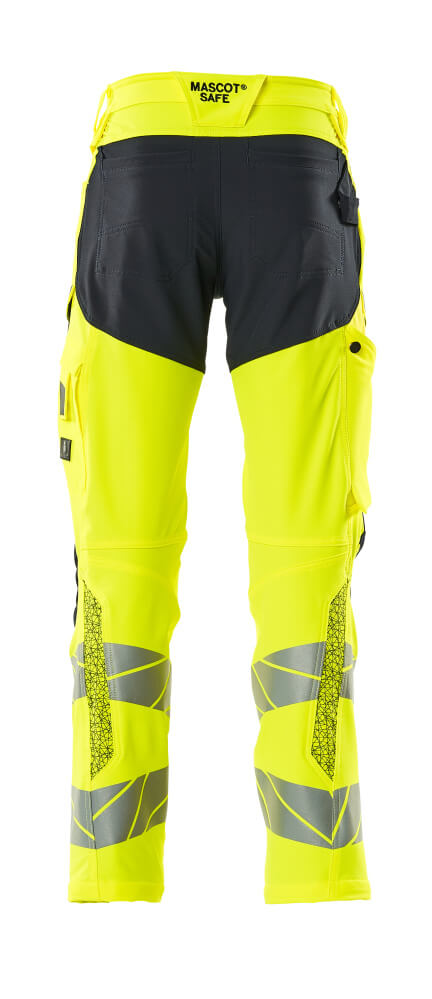 Mascot ACCELERATE SAFE  Trousers with kneepad pockets 19479 hi-vis yellow/dark navy