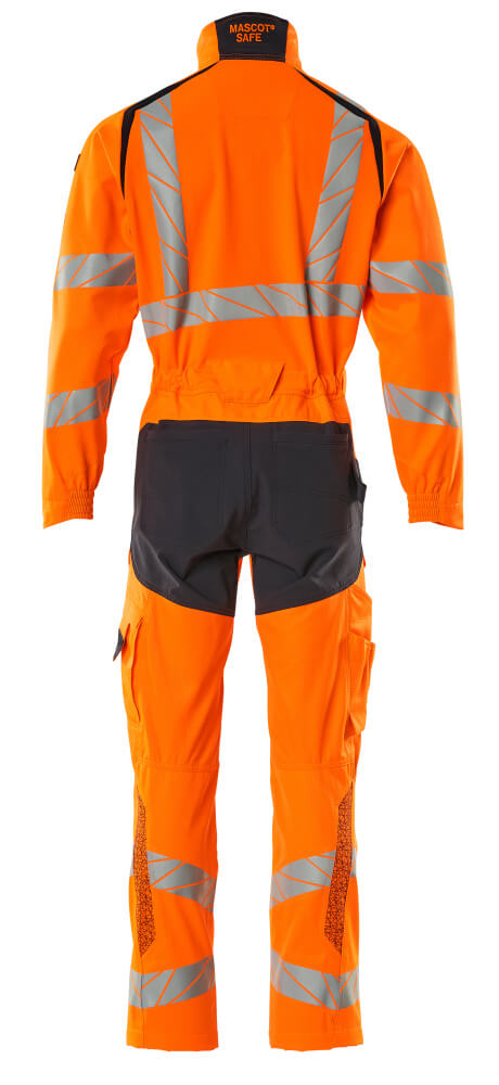 Mascot ACCELERATE SAFE  Boilersuit with kneepad pockets 19519 hi-vis orange/dark navy