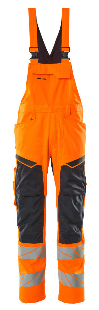 Mascot ACCELERATE SAFE  Bib & Brace with kneepad pockets 19569 hi-vis orange/dark navy