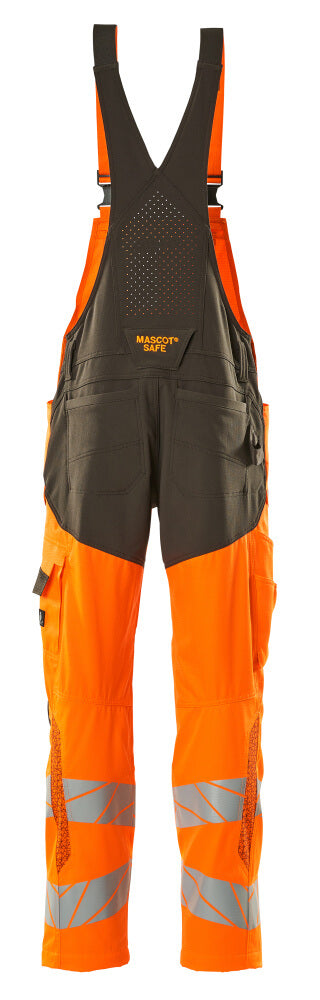 Mascot ACCELERATE SAFE  Bib & Brace with kneepad pockets 19569 hi-vis orange/dark anthracite