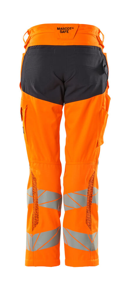 Mascot ACCELERATE SAFE  Trousers with kneepad pockets 19578 hi-vis orange/dark navy