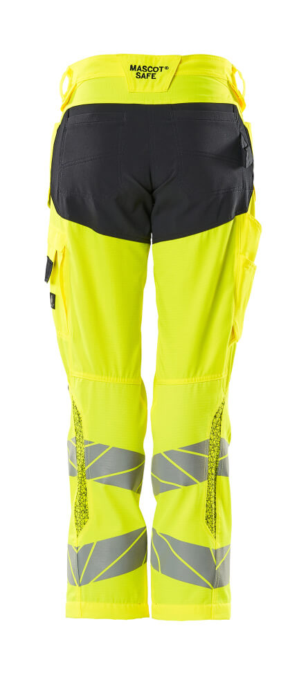 Mascot ACCELERATE SAFE  Trousers with kneepad pockets 19578 hi-vis yellow/dark navy