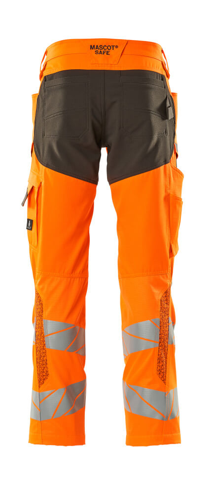 Mascot ACCELERATE SAFE  Trousers with kneepad pockets 19579 hi-vis orange/dark anthracite