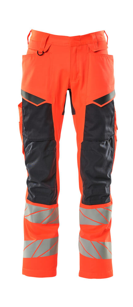 Mascot ACCELERATE SAFE  Trousers with kneepad pockets 19579 hi-vis red/dark navy