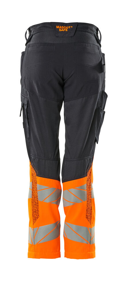 Mascot ACCELERATE SAFE  Trousers with kneepad pockets 19678 dark navy/hi-vis orange