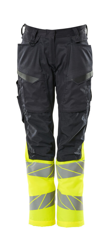 Mascot ACCELERATE SAFE  Trousers with kneepad pockets 19678 dark navy/hi-vis yellow