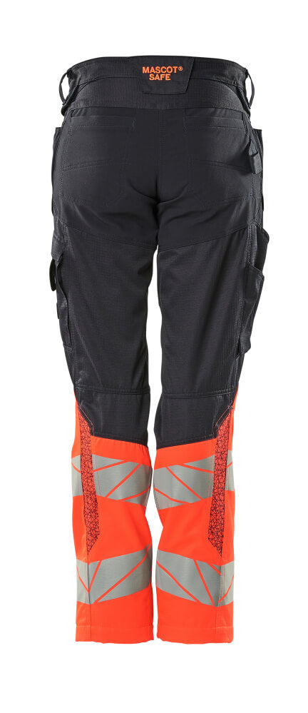 Mascot ACCELERATE SAFE  Trousers with kneepad pockets 19678 dark navy/hi-vis red