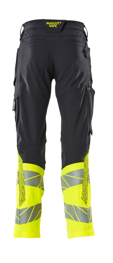 Mascot ACCELERATE SAFE  Trousers with kneepad pockets 19879 dark navy/hi-vis yellow