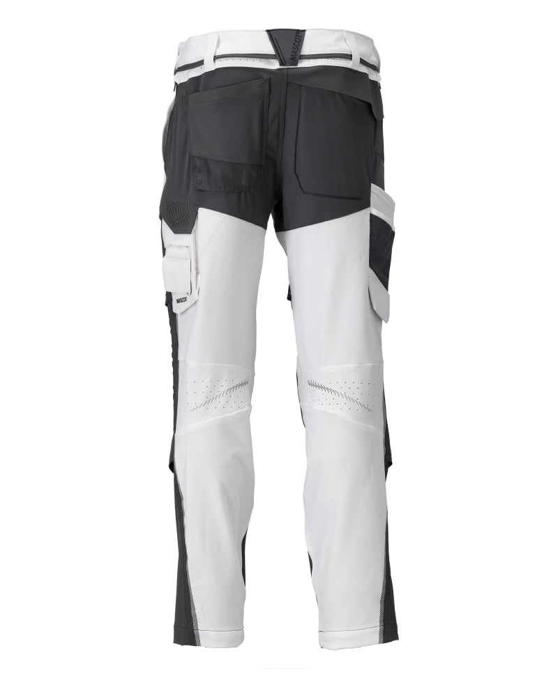 Mascot PERSONNALISÉ Pantalon avec poches genouillères 22079 blanc/gris pierre