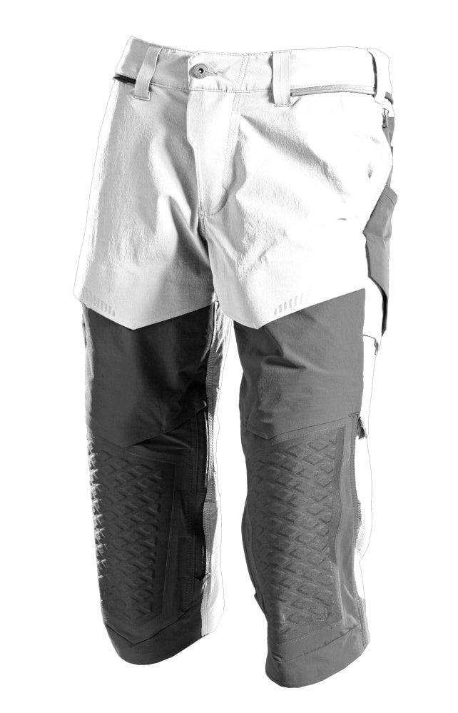 Mascot CUSTOMIZED  ¾ Length Trousers with kneepad pockets 22249 white/stone grey