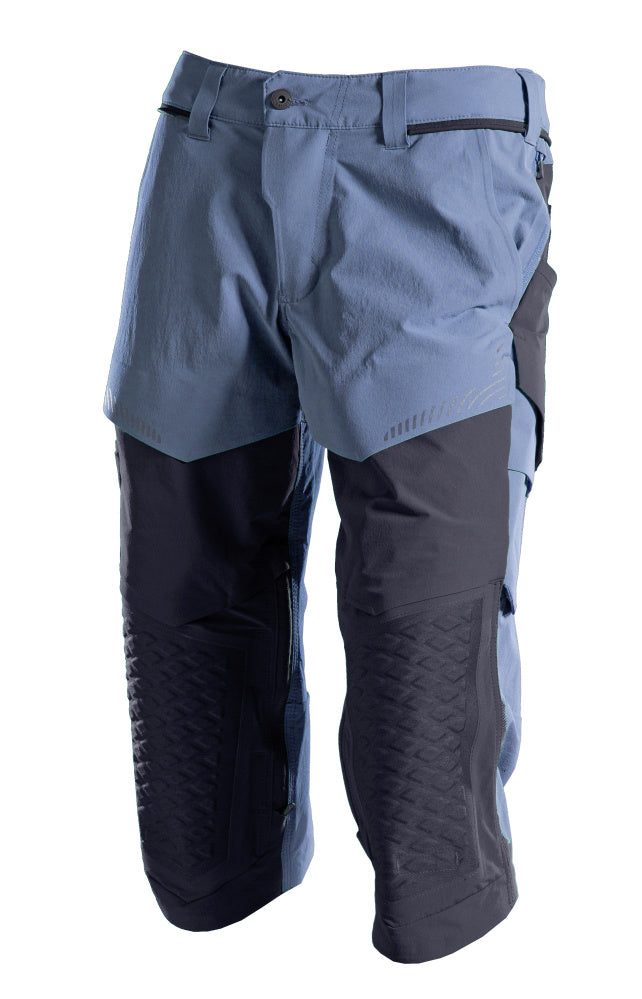 Mascot CUSTOMIZED  ¾ Length Trousers with kneepad pockets 22249 stone blue/dark navy