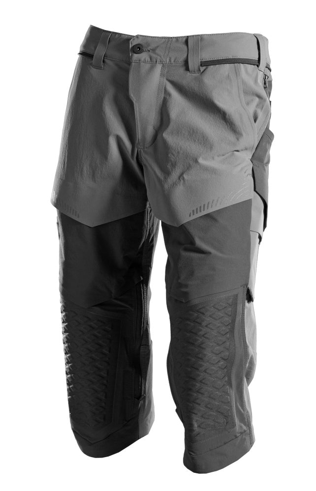 Mascot CUSTOMIZED  ¾ Length Trousers with kneepad pockets 22249 stone grey/black