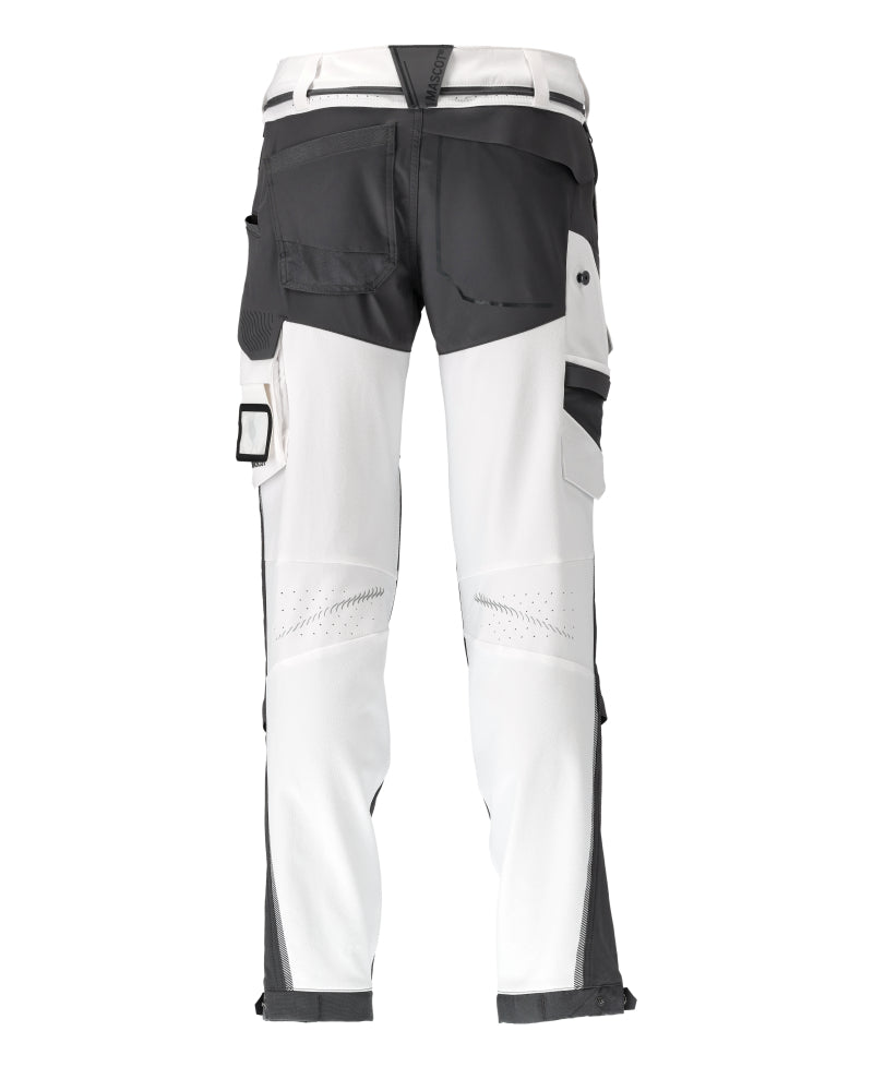 Mascot PERSONNALISÉ Pantalon avec poches genouillères 22279 blanc/gris pierre