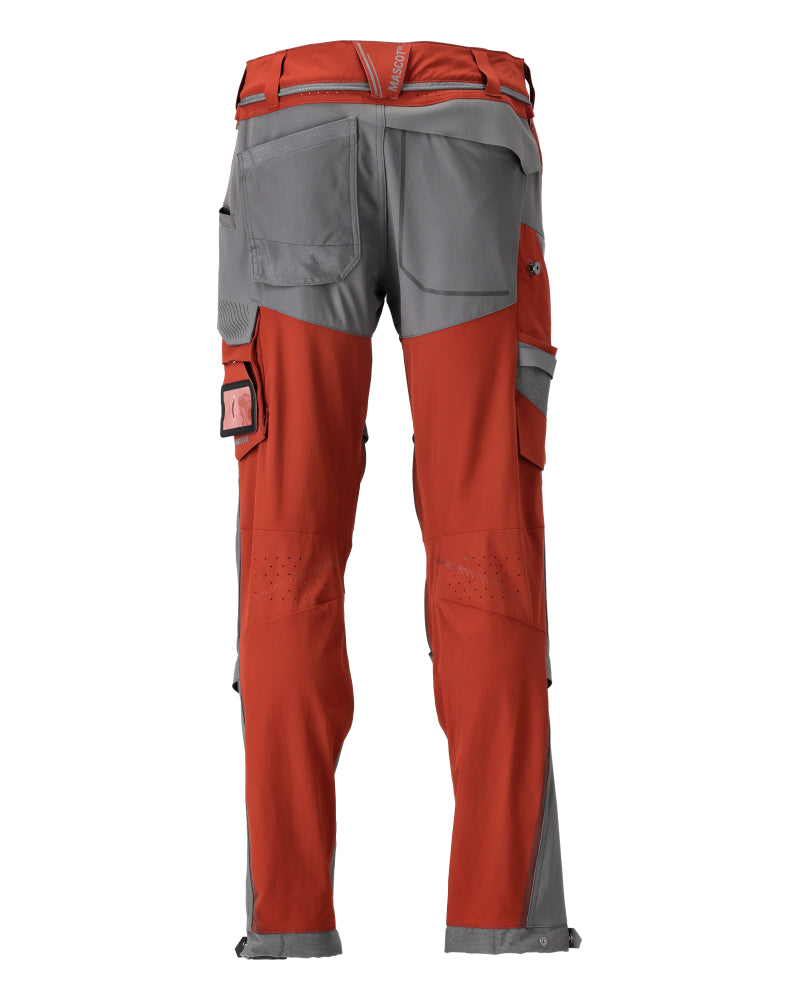 Mascot PERSONNALISÉ Pantalon avec poches genouillères 22279 rouge automne/gris pierre