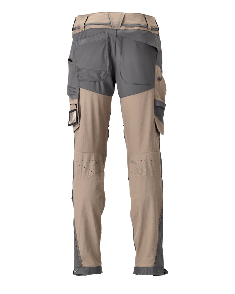 Mascot CUSTOMIZED  Trousers with kneepad pockets 22279 dark sand/stone grey