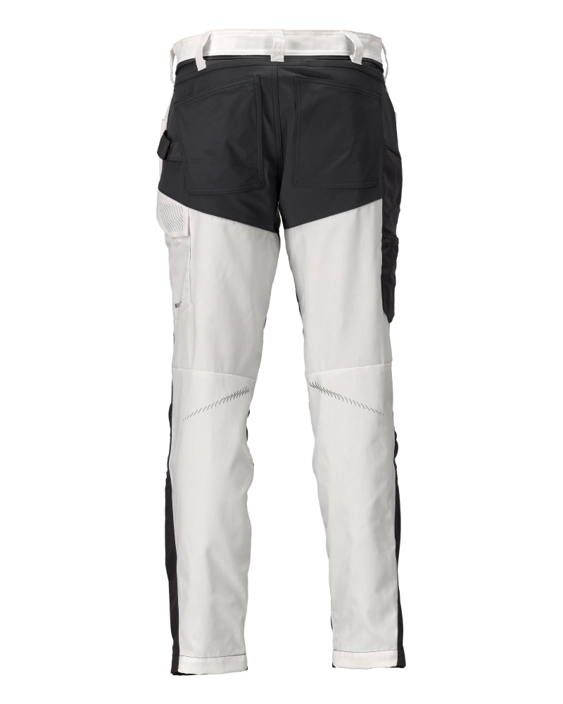 Mascot PERSONNALISÉ Pantalon avec poches genouillères 22479 blanc/gris pierre