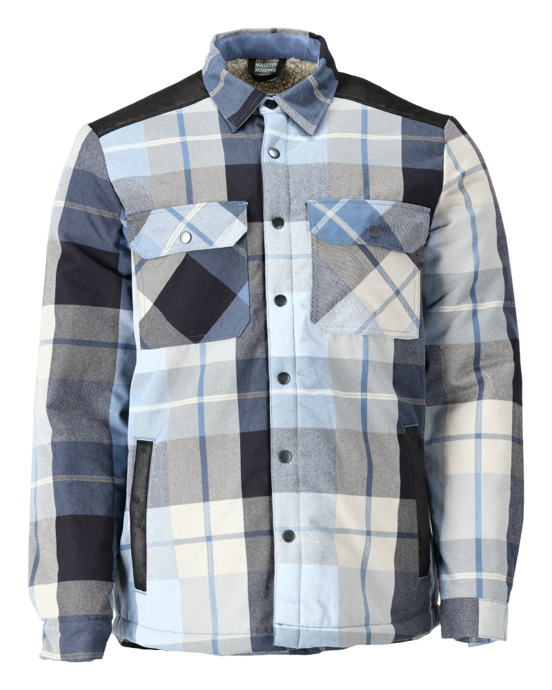 Mascot CUSTOMIZED  Flannel shirt with pile lining 23104 dark navy checked