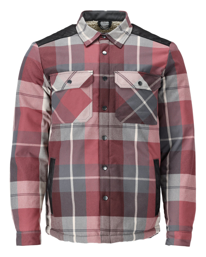 Mascot CUSTOMIZED  Flannel shirt with pile lining 23104 bordeaux checked