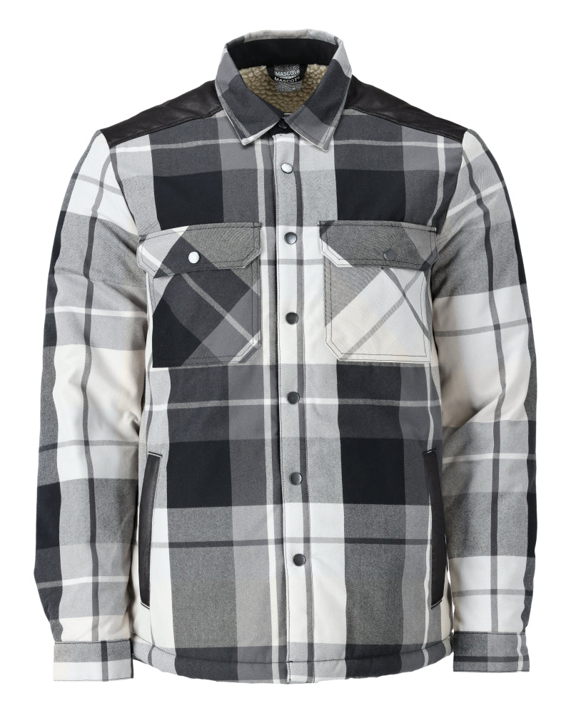 Mascot CUSTOMIZED  Flannel shirt with pile lining 23104 stone grey checked