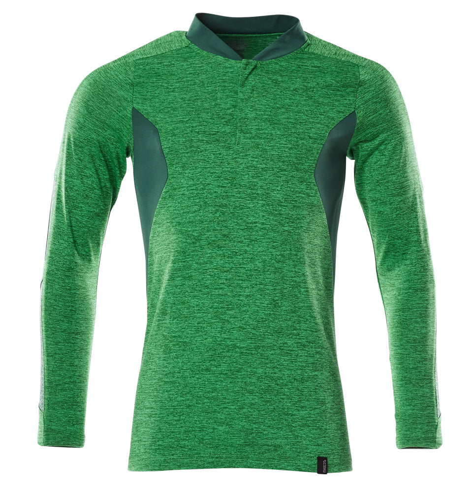 Mascot ACCELERATE  Polo Shirt, long-sleeved 18081 grass green-flecked/green