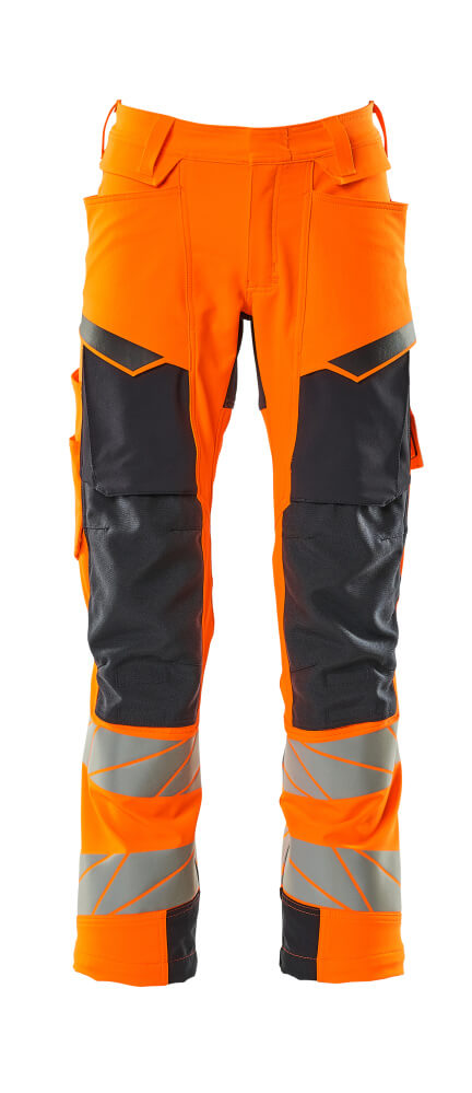 Mascot ACCELERATE SAFE  Trousers with kneepad pockets 19079 hi-vis orange/dark navy