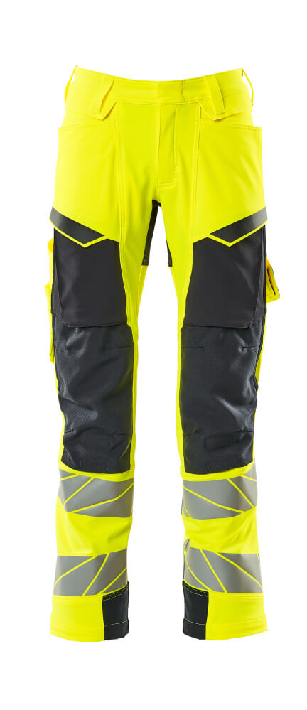 Mascot ACCELERATE SAFE  Trousers with kneepad pockets 19079 hi-vis yellow/dark navy